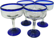 Margarita-Gläser mit kobaltblauem Rand – 4er-Set (je 16 oz)