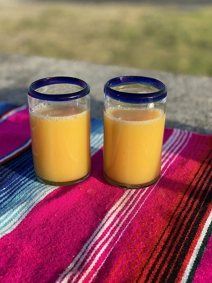 Saftgläser mit Kobaltblauem Rand – 6er-Set (je 227 ml)