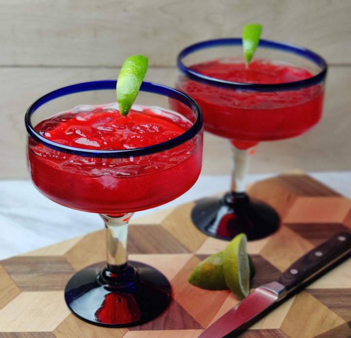 Margarita-Gläser mit kobaltblauem Rand – 4er-Set (je 16 oz)