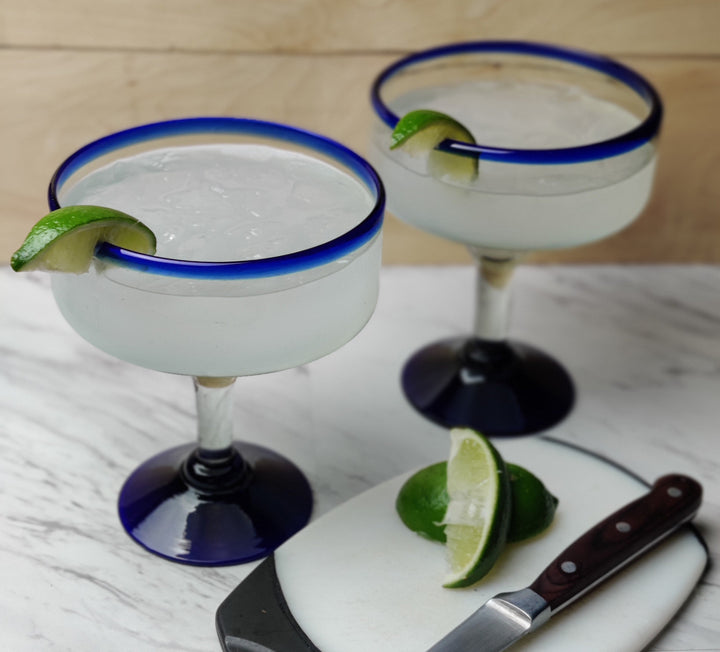 Margarita-Gläser mit kobaltblauem Rand – 4er-Set (je 16 oz)