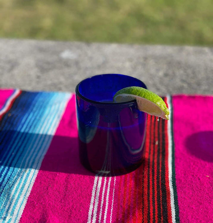 Pure Cobalt Tumbler Glasses - Set of 6 (10 oz each)