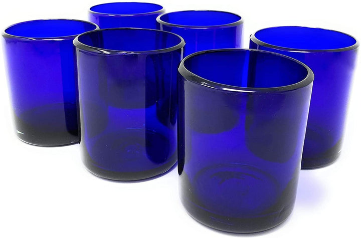 Pure Cobalt Tumbler Glasses - Set of 6 (10 oz each)