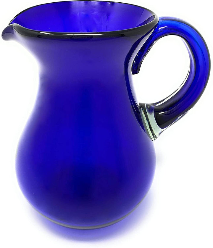Mexican Hand Blown Glass Pitcher – Cobalt - Juice, Margaritas, Water, Lemonade (84 oz) - Dos Sueños
