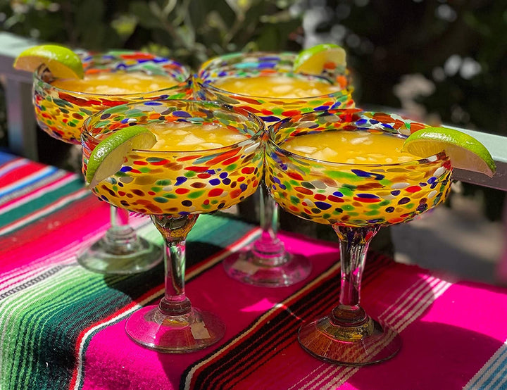 Confetti Rock Margarita-Gläser – 4er-Set (je 16 oz)