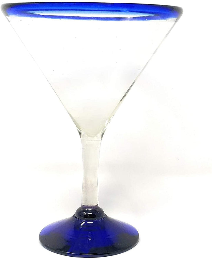 Kobaltblauer Rand, moderne Margarita-Gläser – Martini-Stil – 4er-Set (je 340 ml)