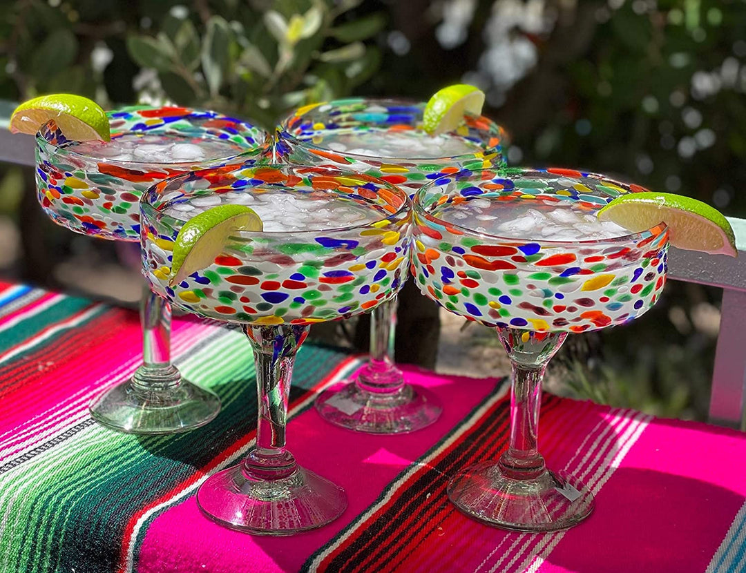 Confetti Rock Margarita-Gläser – 4er-Set (je 16 oz)