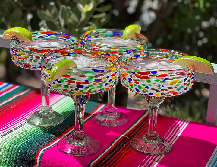 Confetti Rock Margarita-Gläser – 4er-Set (je 16 oz)