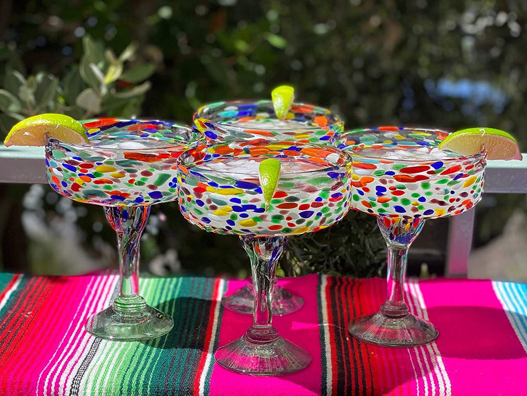 Confetti Rock Margarita-Gläser – 4er-Set (je 16 oz)