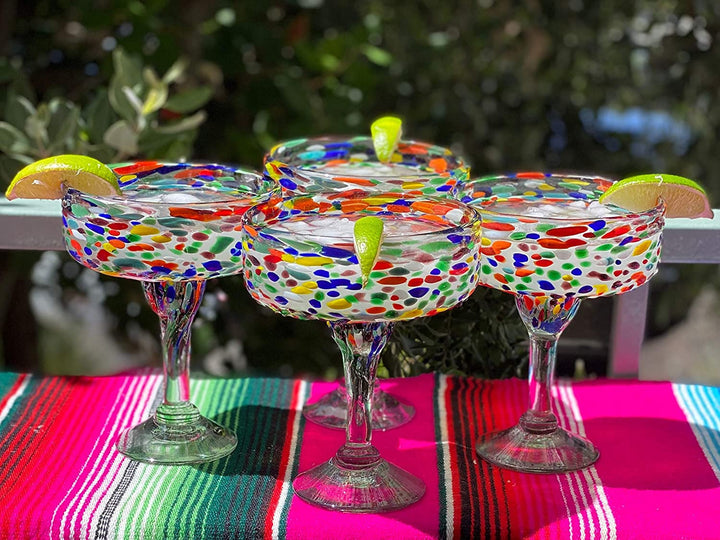 Confetti Rock Margarita-Gläser – 4er-Set (je 16 oz)