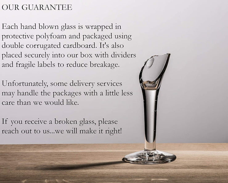 Mexican Hand Blown Glass – Set of 4 Hand Blown Modern Margarita Glasses - Aqua Rim (12 oz) - Dos Sueños