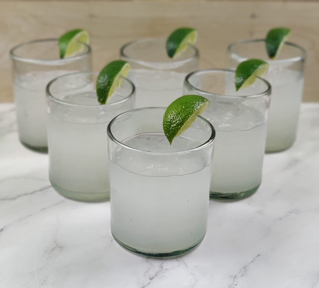 Mundgeblasene mexikanische Trinkgläser – Set mit 6 naturklaren Trinkgläsern (je 274 ml)