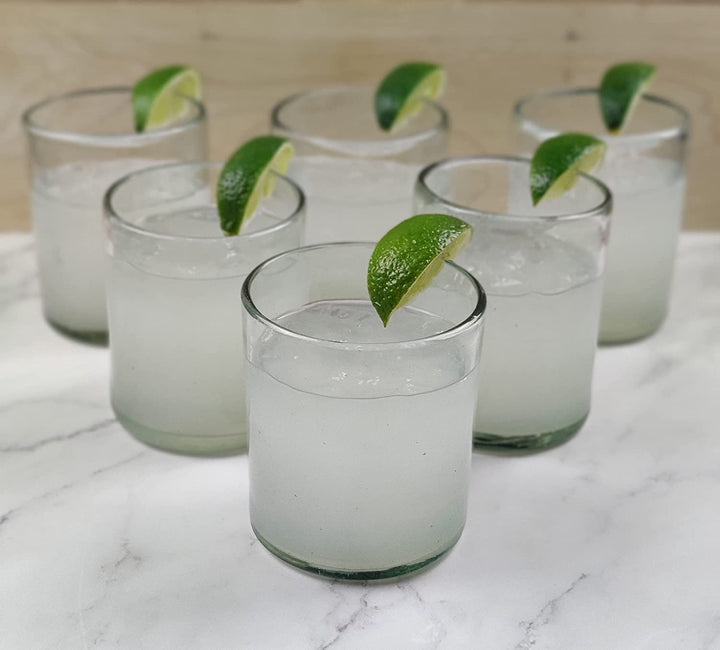 Mundgeblasene mexikanische Trinkgläser – Set mit 6 naturklaren Trinkgläsern (je 274 ml)