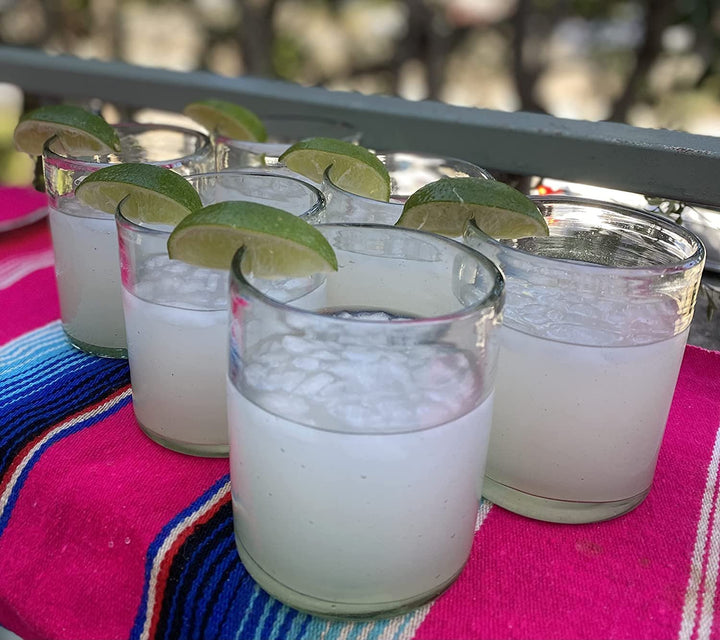 Mundgeblasene mexikanische Trinkgläser – Set mit 6 naturklaren Trinkgläsern (je 274 ml)