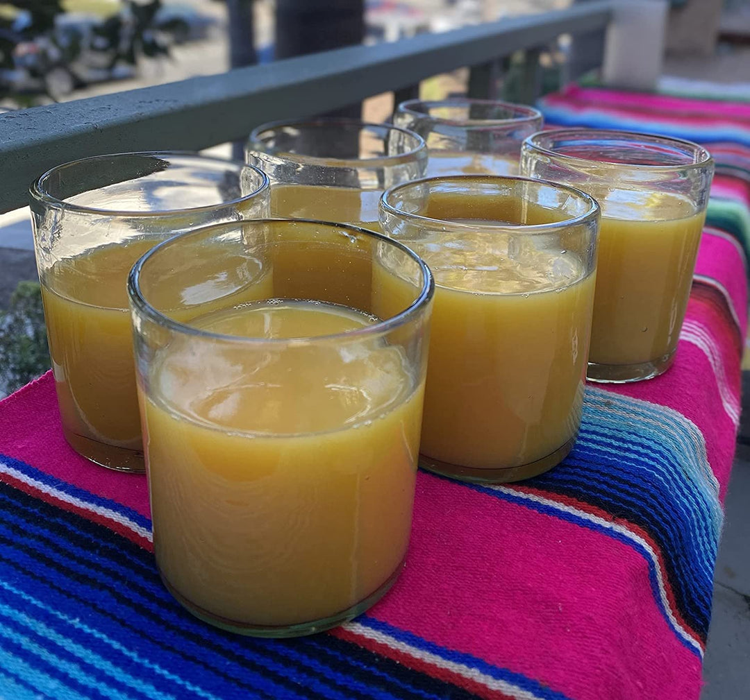 Mundgeblasene mexikanische Trinkgläser – Set mit 6 naturklaren Trinkgläsern (je 274 ml)