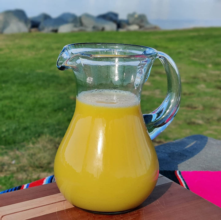 Mexikanische Krug aus mundgeblasenem Glas – natürliches klares Design (84 oz)
