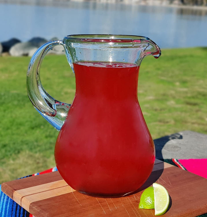 Mexikanische Krug aus mundgeblasenem Glas – natürliches klares Design (84 oz)