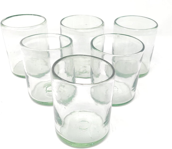 Mundgeblasene mexikanische Trinkgläser – Set mit 6 naturklaren Trinkgläsern (je 274 ml)