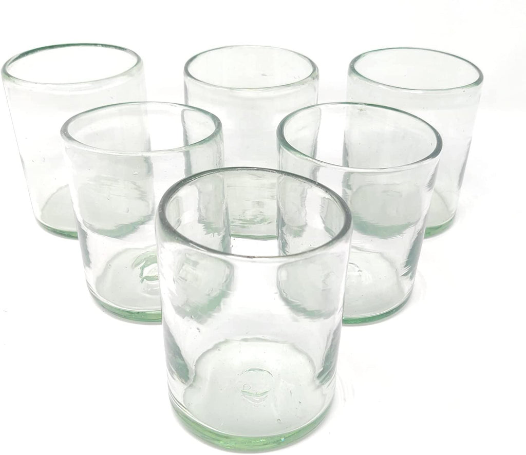 Hand Crafted Blown Glass Tumblers (set of 6) - Sky Rainbow