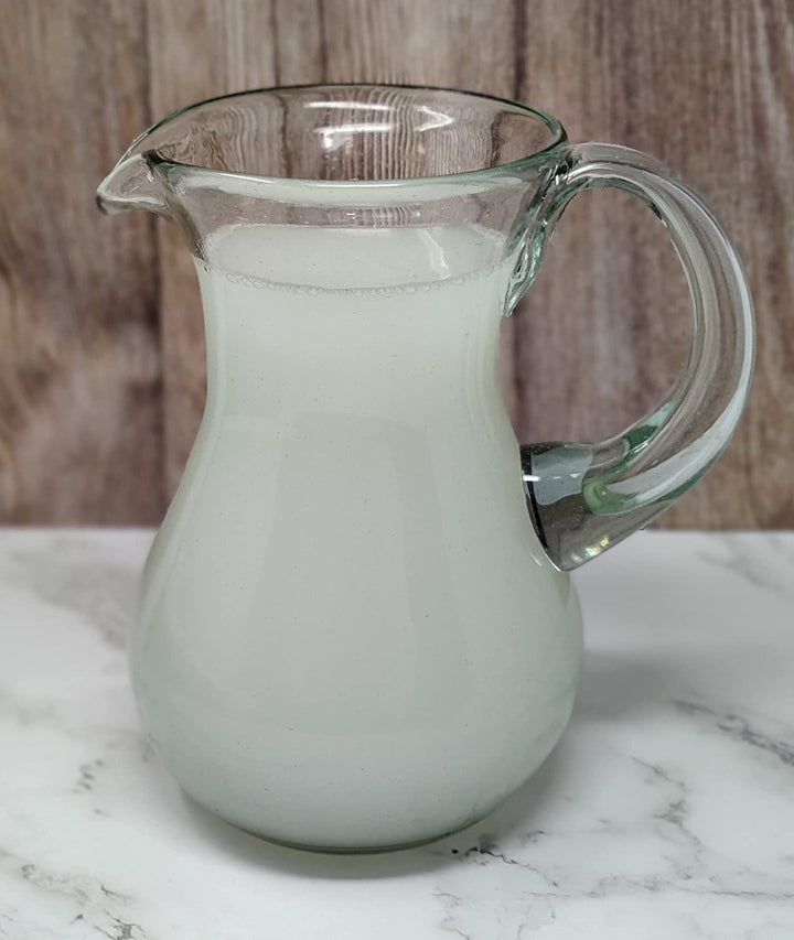 Mexikanische Krug aus mundgeblasenem Glas – natürliches klares Design (84 oz)
