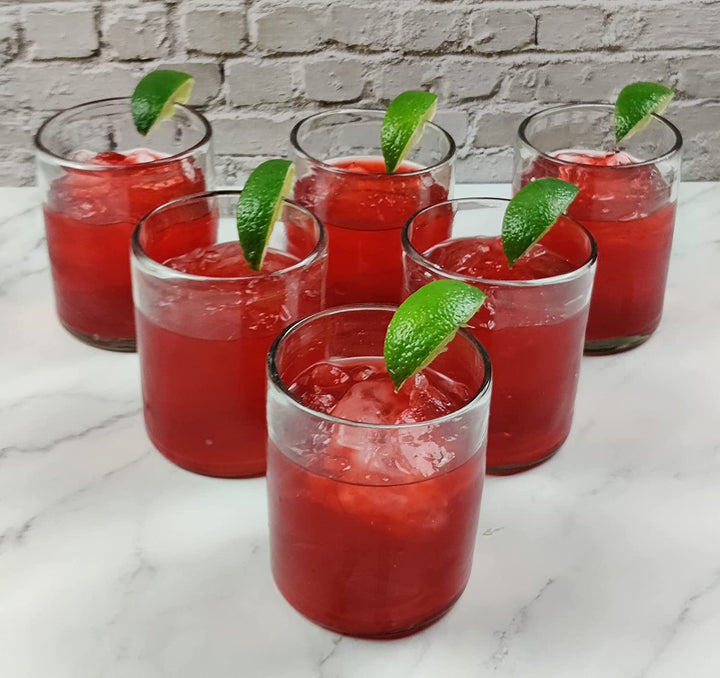 Mundgeblasene mexikanische Trinkgläser – Set mit 6 naturklaren Trinkgläsern (je 274 ml)